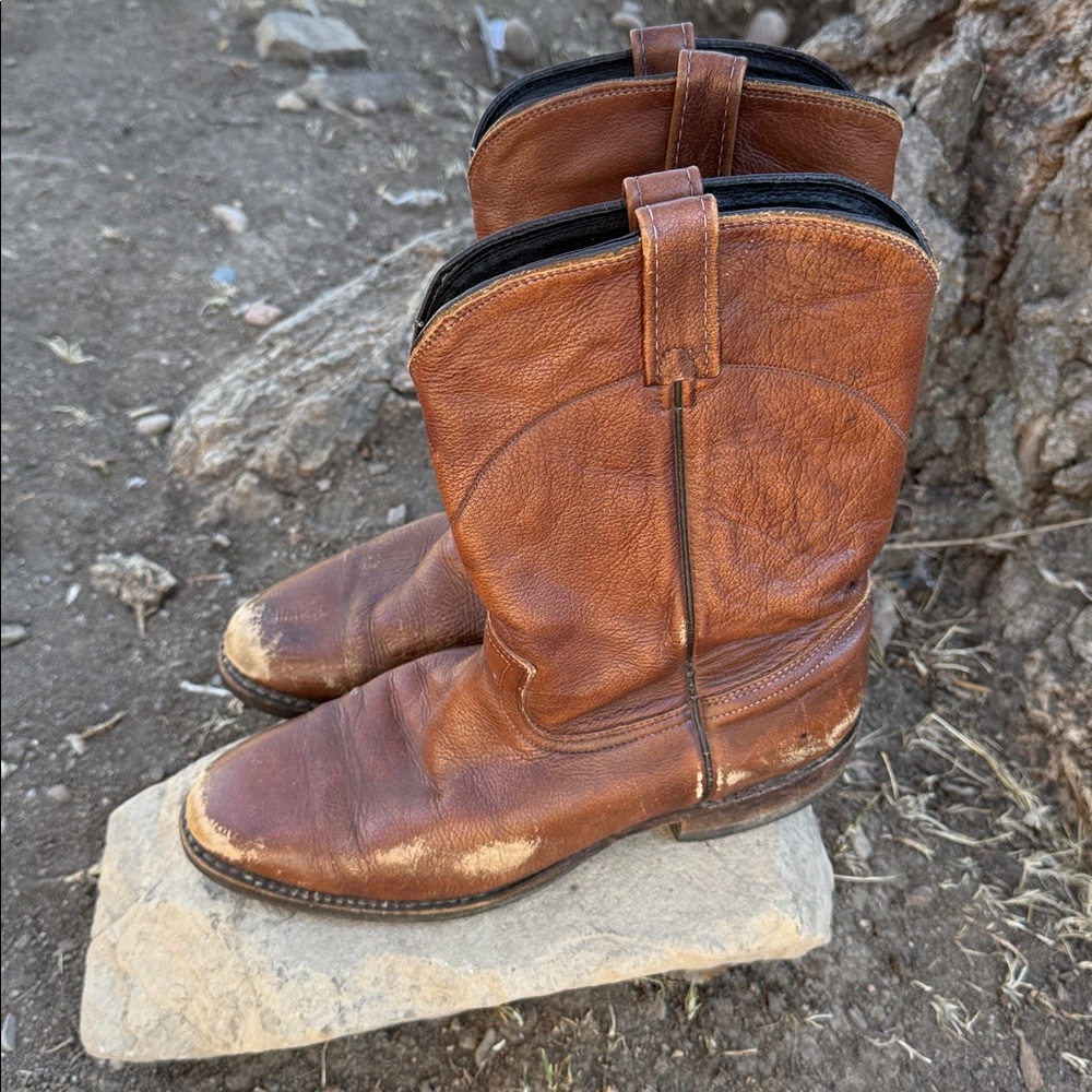 Dan post vintage 9D boots pull on leather distressed - Picture 3 of 5